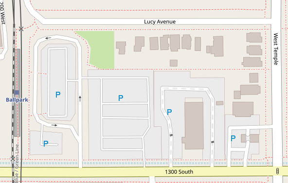 parking in rendered osm map