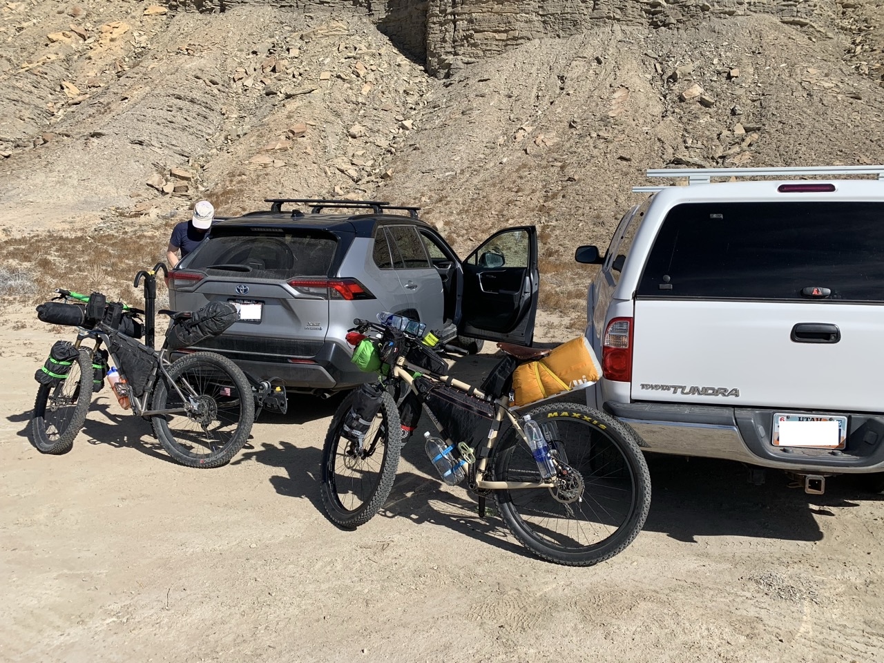 Bikes fully loaded up and ready to go!