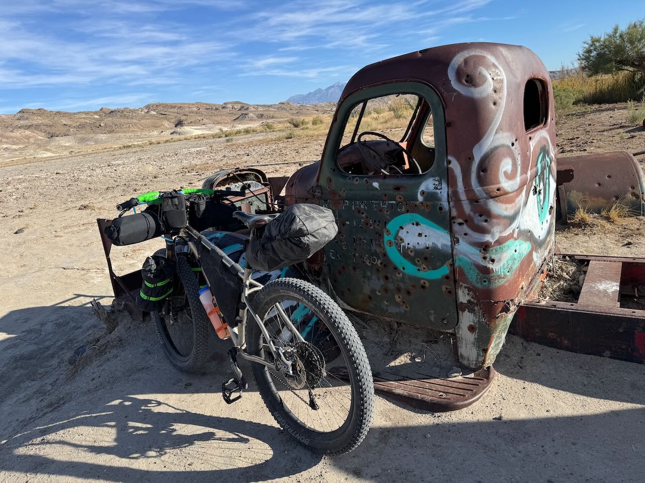 Deserted truck in the desert