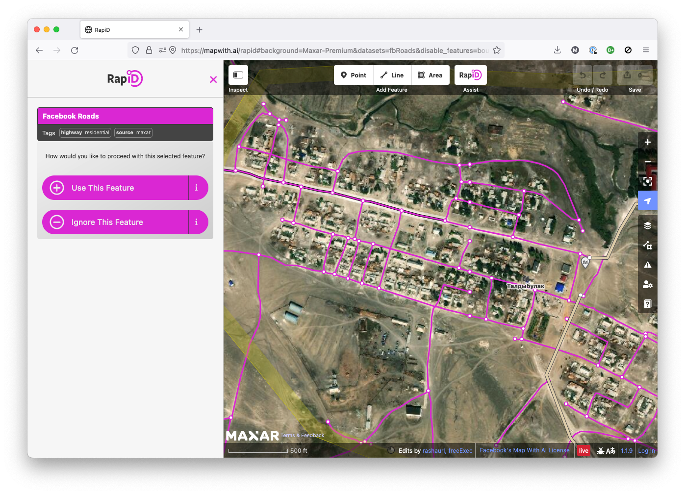 rapid in ml roads mode