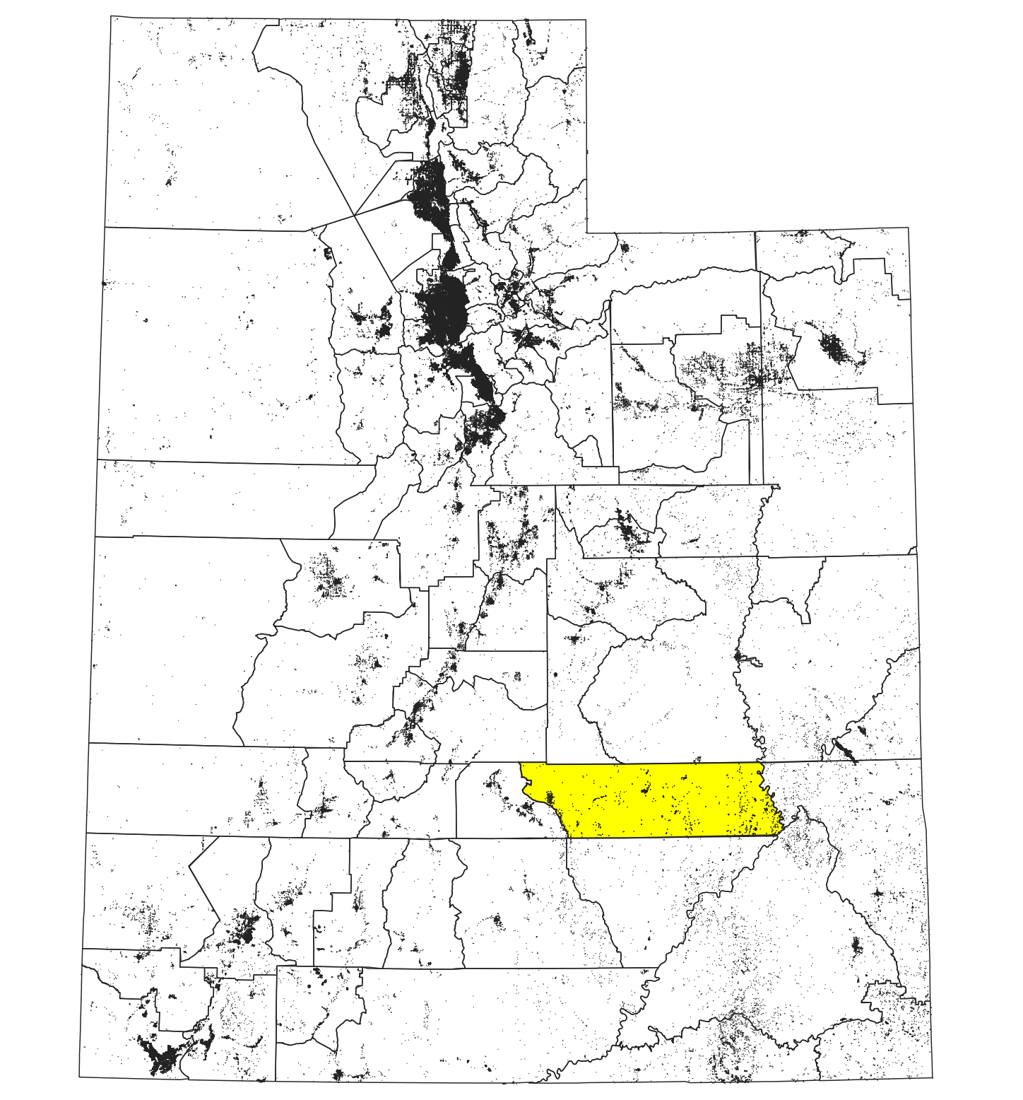 Utah in QGIS